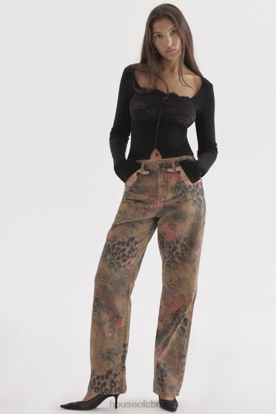 House of CB Samia Floral Printed Jeans XTP20Z638 Clothing