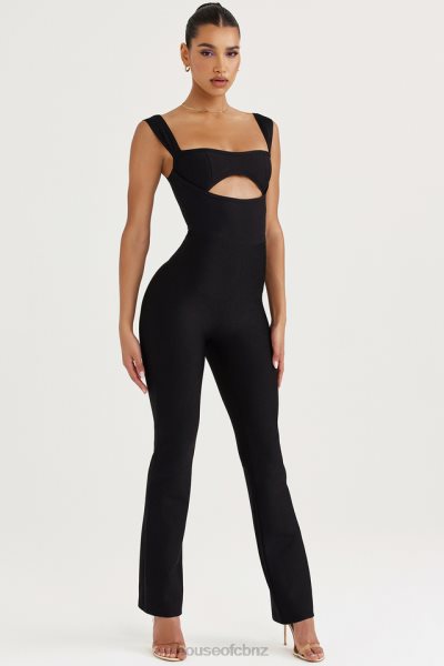 House of CB Yasmeen Black Bandage Jumpsuit XTP20Z933 Clothing