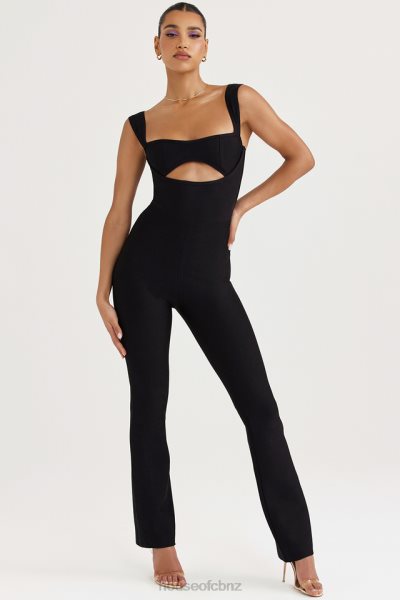 House of CB Yasmeen Black Bandage Jumpsuit XTP20Z933 Clothing