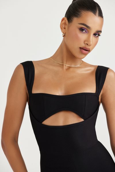 House of CB Yasmeen Black Bandage Jumpsuit XTP20Z933 Clothing