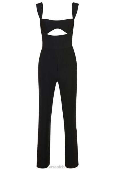 House of CB Yasmeen Black Bandage Jumpsuit XTP20Z933 Clothing