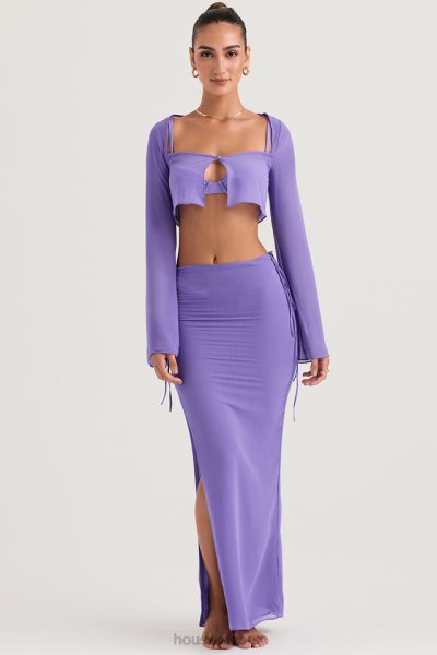 House of CB Amalfi Violet Cutout Maxi Skirt XTP20Z930 Clothing