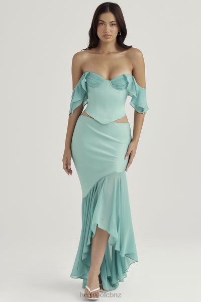 House of CB Lila Jade Ruffle Maxi Skirt XTP20Z915 Clothing