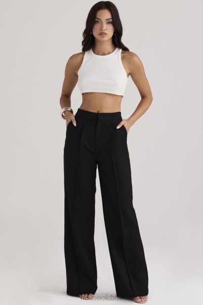 House of CB Alivia Black Loose Fit Trousers XTP20Z925 Clothing