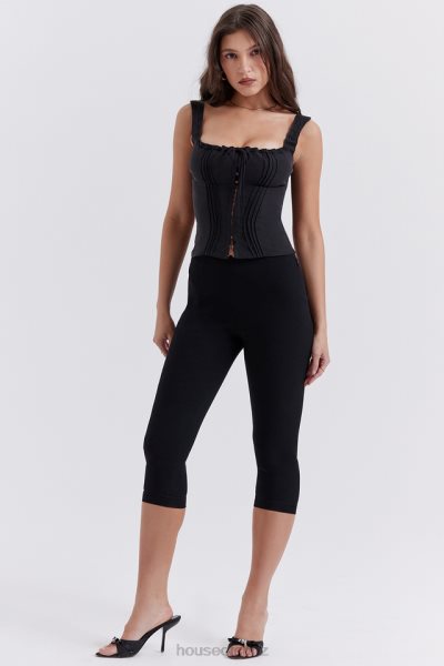 House of CB Halima Black Capri Trousers XTP20Z865 Clothing