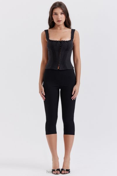 House of CB Halima Black Capri Trousers XTP20Z865 Clothing