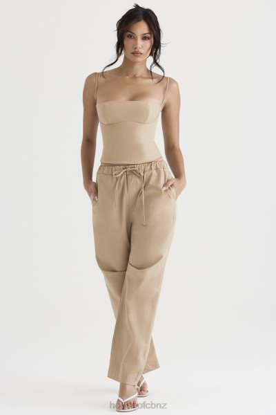 House of CB Luna Camel Cargo Trousers XTP20Z913 Clothing