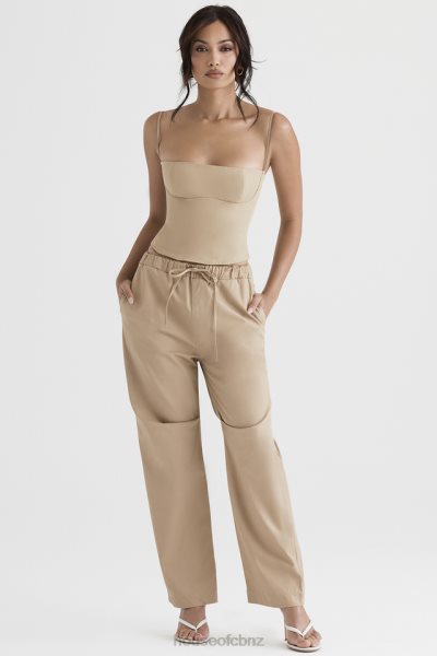 House of CB Luna Camel Cargo Trousers XTP20Z913 Clothing