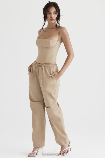 House of CB Luna Camel Cargo Trousers XTP20Z913 Clothing