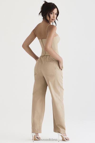 House of CB Luna Camel Cargo Trousers XTP20Z913 Clothing