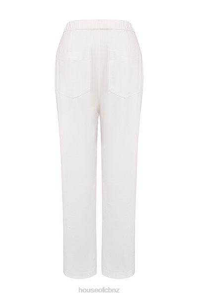 House of CB Luna White Cargo Trousers XTP20Z855 Clothing