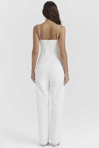 House of CB Luna White Cargo Trousers XTP20Z855 Clothing