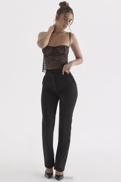 House of CB Tansy Black Satin Trousers XTP20Z870 Clothing