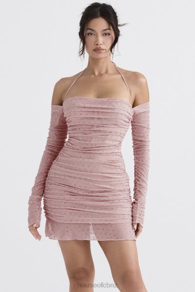 House of CB Estella Soft Pink Crystallised Dress XTP20Z331 Clothing