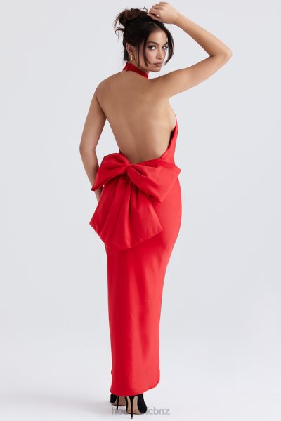 House of CB Ilaria Red Bow Halter Dress XTP20Z349 Clothing