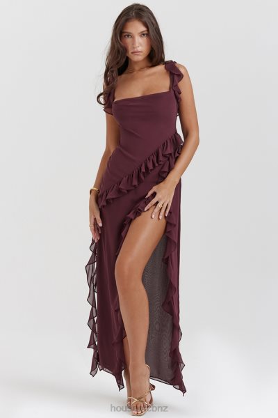 House of CB Ariela Mulberry Ruffle Maxi Dress XTP20Z149 Clothing