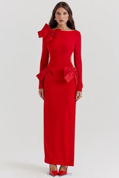 House of CB Lavele Red Bow Maxi Dress XTP20Z110 Clothing