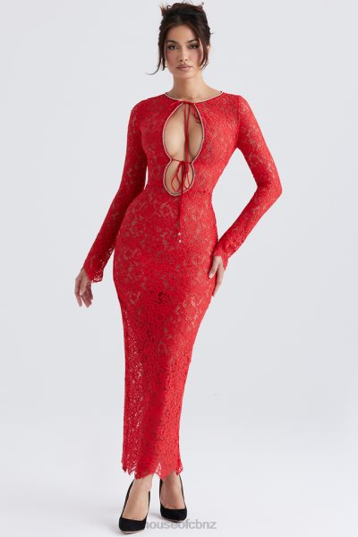 House of CB Lisandra Red Lace Maxi Dress XTP20Z340 Clothing