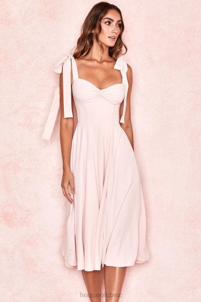 House of CB Alicia Blush Pink Midi Sundress XTP20Z614 Clothing