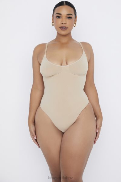 House of CB Sculpting Thong Bodysuit Almond XTP20Z1266 Clothing