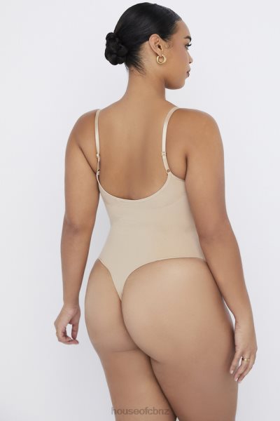 House of CB Sculpting Thong Bodysuit Almond XTP20Z1266 Clothing