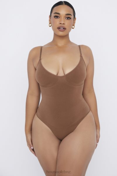 House of CB Sculpting Thong Bodysuit Mocha XTP20Z1264 Clothing