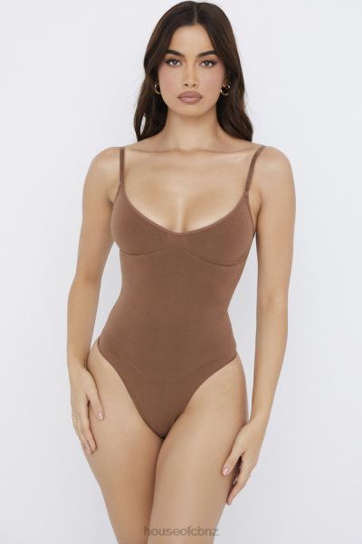 House of CB Sculpting Thong Bodysuit Mocha XTP20Z1264 Clothing