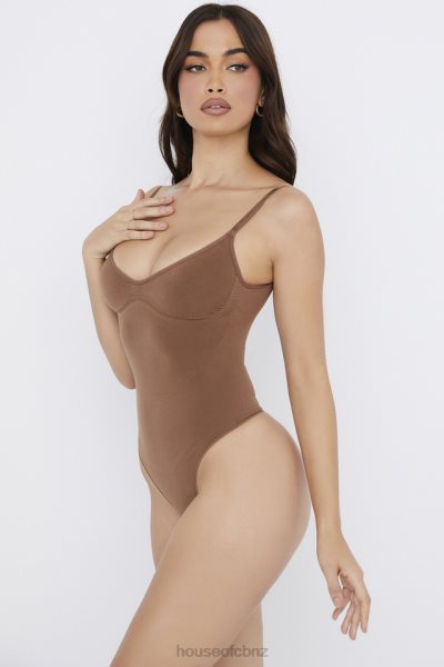 House of CB Sculpting Thong Bodysuit Mocha XTP20Z1264 Clothing