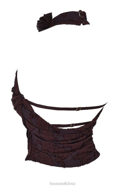 House of CB Kyra Cocoa Halter Top XTP20Z661 Clothing