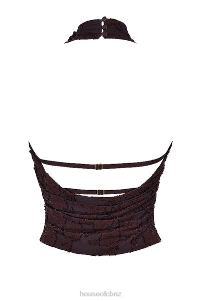 House of CB Kyra Cocoa Halter Top XTP20Z661 Clothing