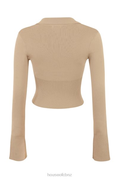 House of CB Marianne Camel Knit Top XTP20Z687 Clothing