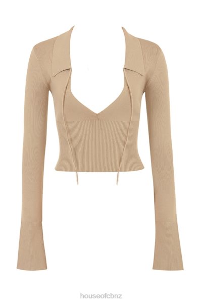 House of CB Marianne Camel Knit Top XTP20Z687 Clothing