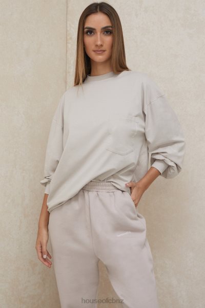 House of CB Strata Stone Long Sleeve Top XTP20Z786 Clothing