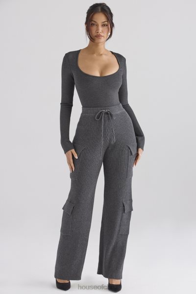 House of CB Marianna Charcoal Loungewear Bodysuit XTP20Z697 Clothing