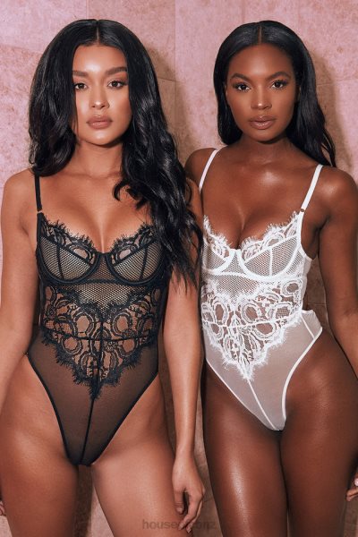 House of CB Nadia White Lace Bodysuit XTP20Z820 Clothing