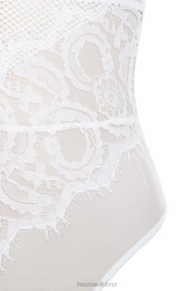 House of CB Nadia White Lace Bodysuit XTP20Z820 Clothing