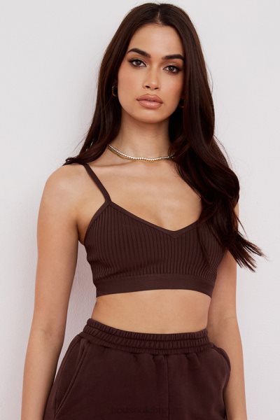 House of CB Evie Brown Bandage Bralette XTP20Z760 Clothing