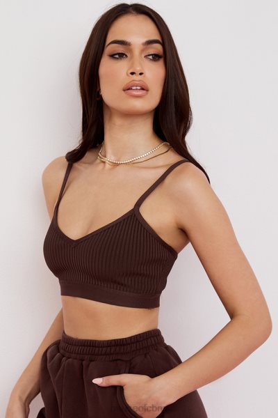 House of CB Evie Brown Bandage Bralette XTP20Z760 Clothing