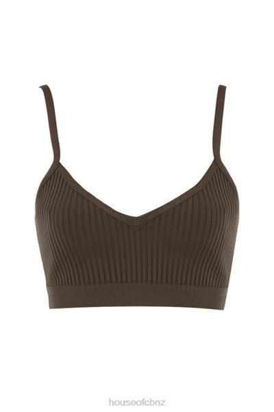 House of CB Evie Brown Bandage Bralette XTP20Z760 Clothing