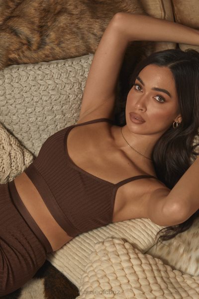 House of CB Evie Chocolate Bandage Bralette XTP20Z776 Clothing