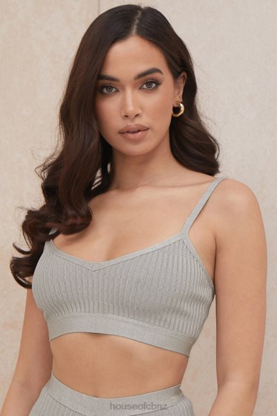 House of CB Evie Grey Marl Bandage Bralette XTP20Z1057 Clothing