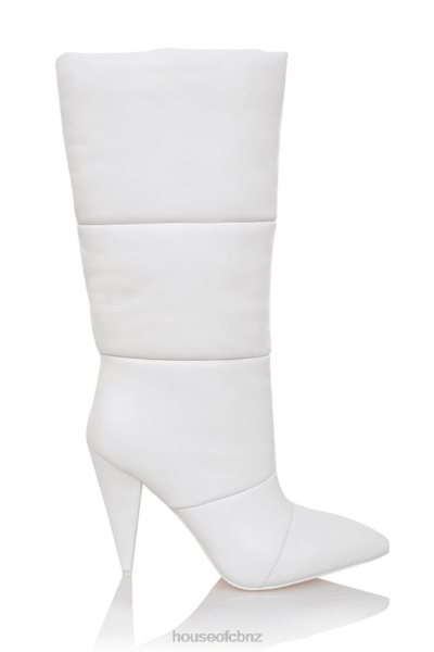 House of CB Phenomenon White Leather Puffa Boots XTP20Z1113 Shoes