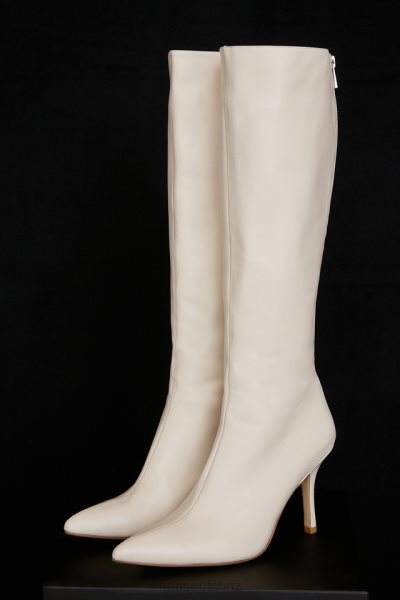 House of CB Royale Cream Leather Knee High Boots XTP20Z1072 Shoes