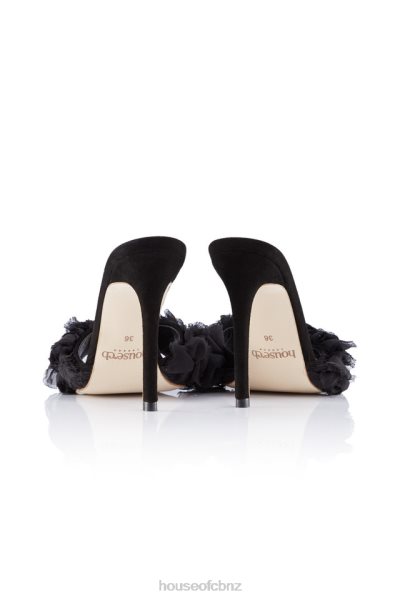 House of CB Lumiere Black Ruffle Heels XTP20Z1100 Shoes