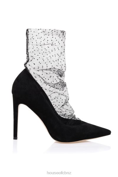 House of CB Vamos Black Tulle Sock Shoe XTP20Z1087 Shoes