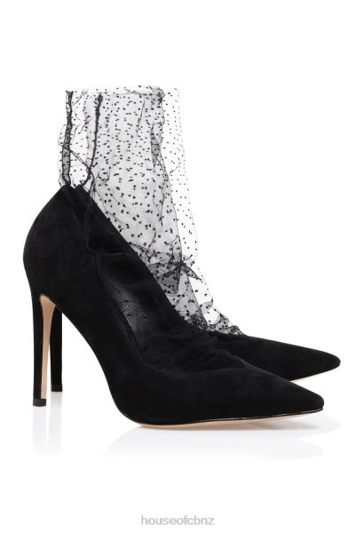 House of CB Vamos Black Tulle Sock Shoe XTP20Z1087 Shoes