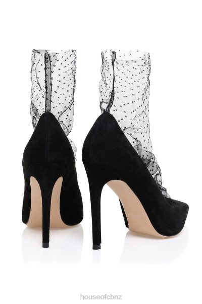 House of CB Vamos Black Tulle Sock Shoe XTP20Z1087 Shoes