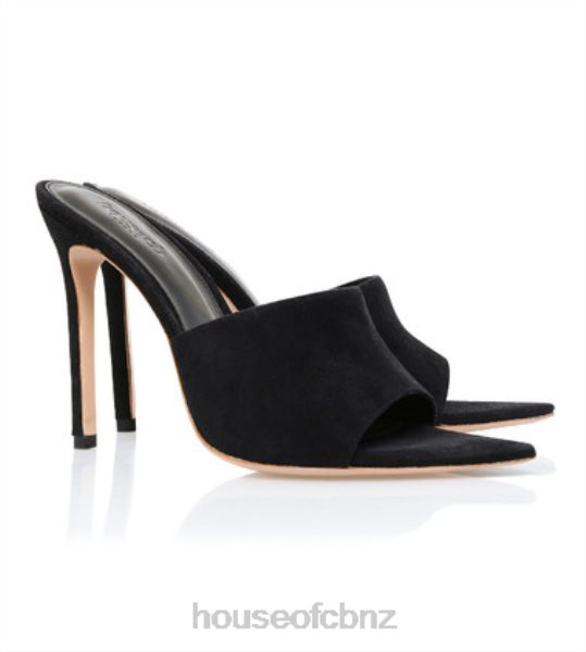 House of CB Andromeda Black Suede Pointed Mule XTP20Z1112 Shoes