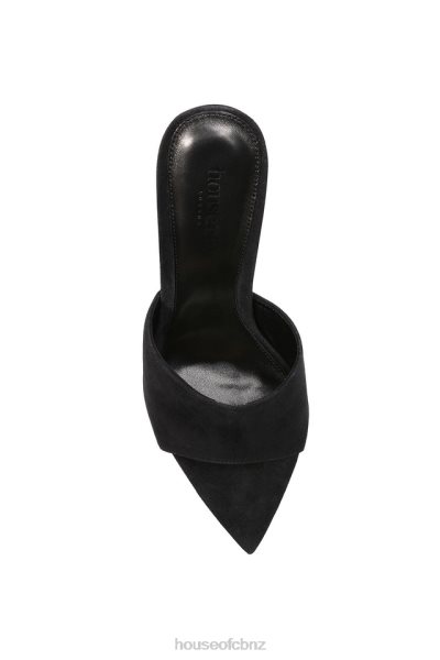 House of CB Andromeda Black Suede Pointed Mule XTP20Z1112 Shoes