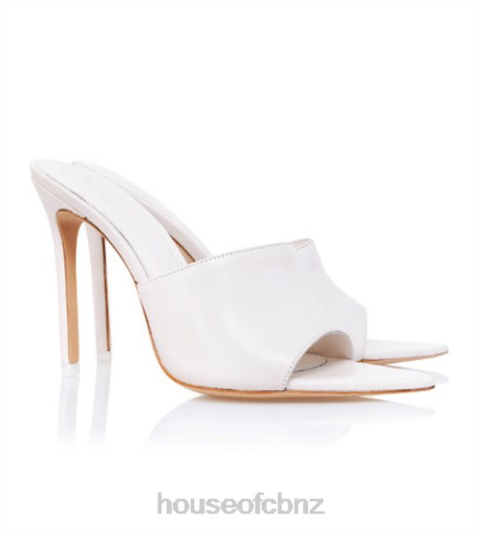 House of CB Andromeda Off White Leather Pointed Mule XTP20Z1111 Shoes